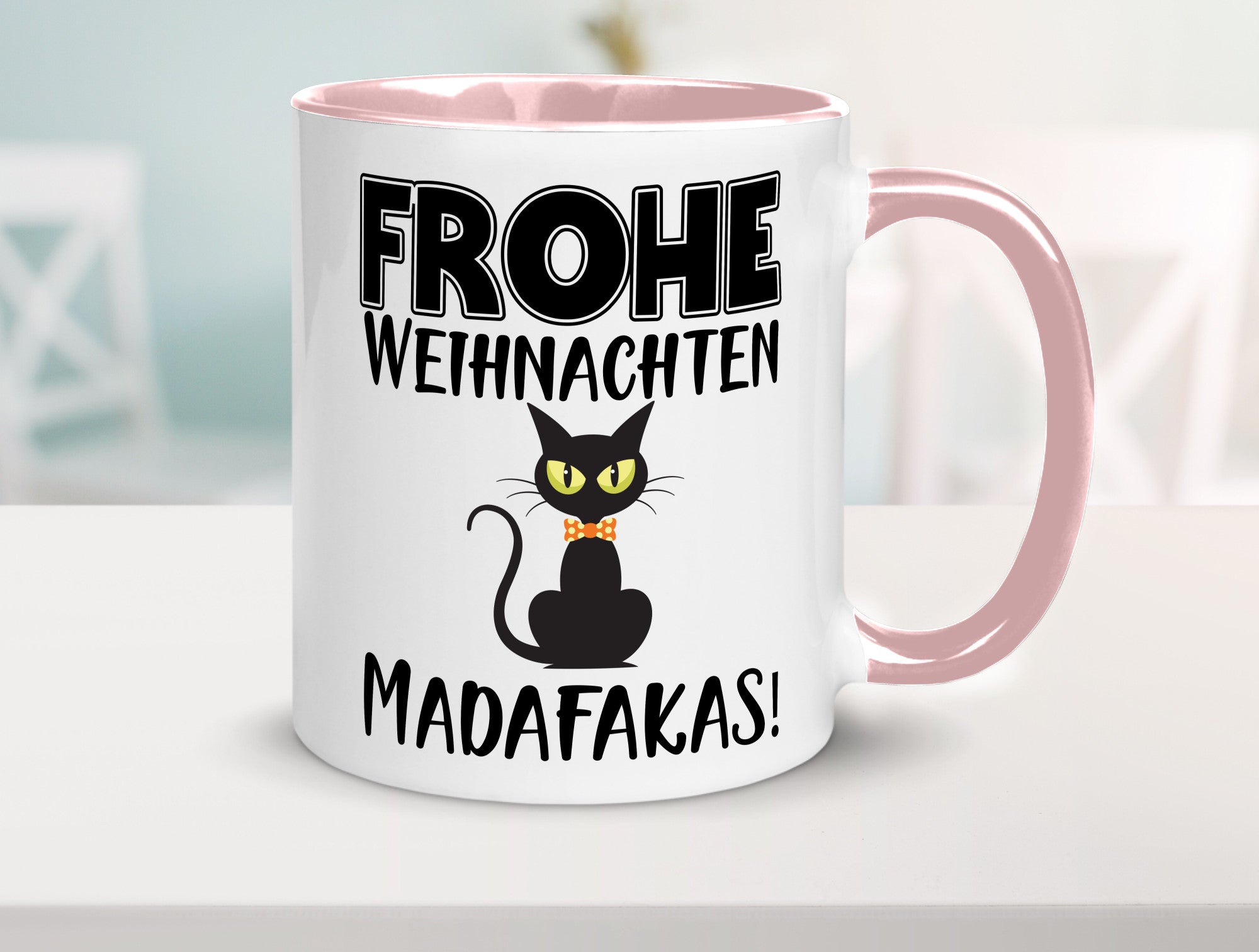 Frohe Weihnachten Madafakas! | Katze Tasse Vintage lustiger Spruch Geschenk