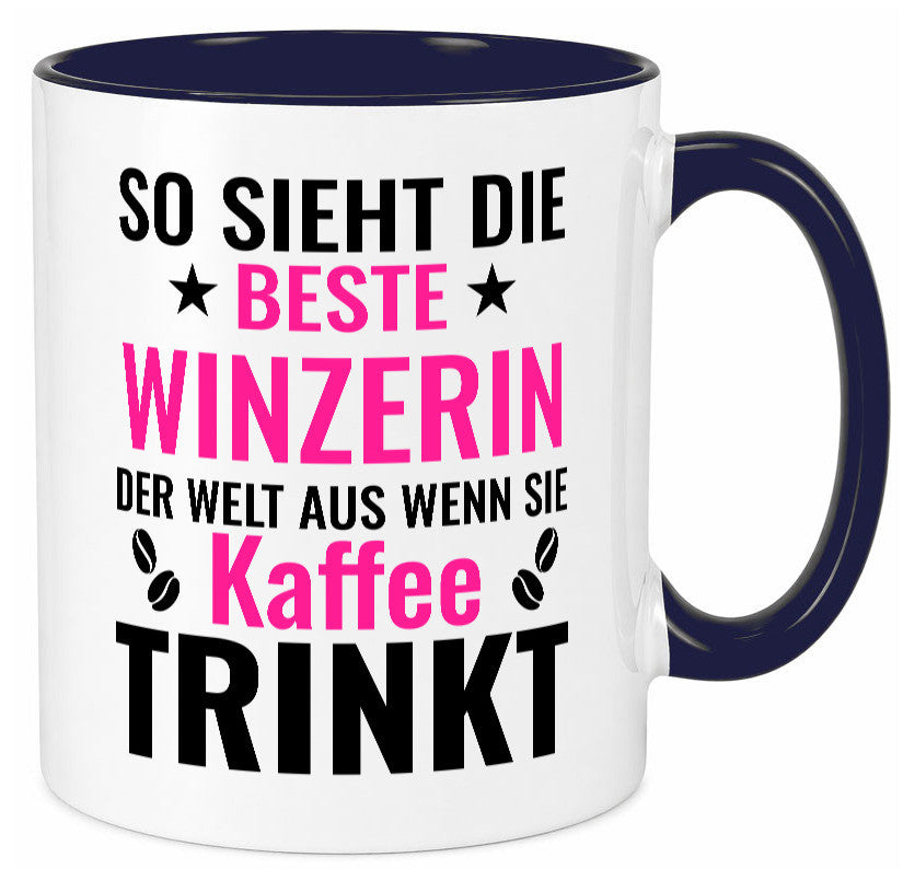 Kaffee trinkt: Winzerin | Weinbauer Wein lustig Humor Geschenkidee Geschenk Tasse