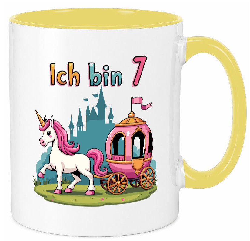 7. Geburtstag | Prinzessin in Kutsche Einhorn lustiger Spruch Geschenk