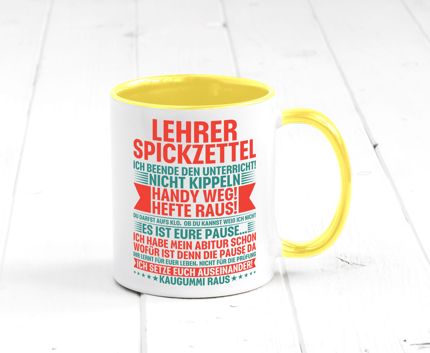 Lehrer Spickzettel | Beruf Tasse lustiger Spruch vl4 lustig Arbeit Kollegen