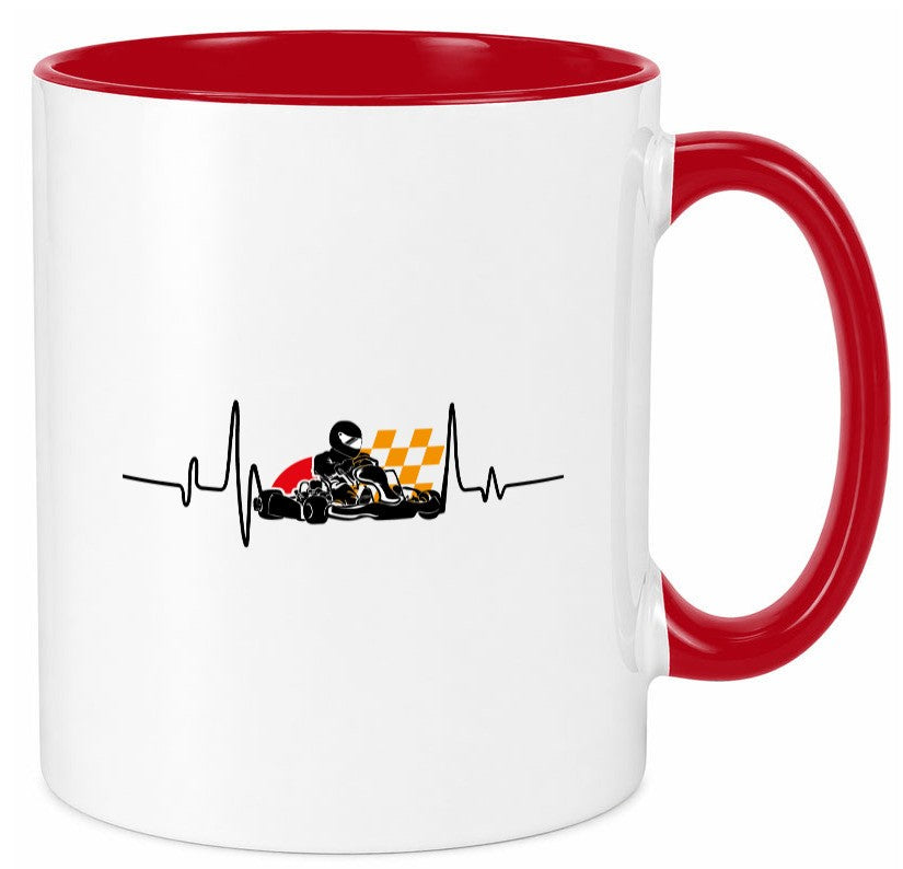 Go Kart Herzschlag | Kartsport Fan Fahrer Motor Geschenk Humor Geschenkidee Tasse