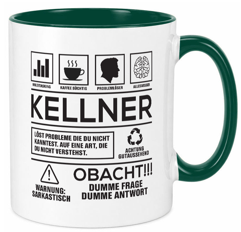 Achtung Probleme Kellner | kellnern Bedienung lustiger Spruch Geschenk Humor