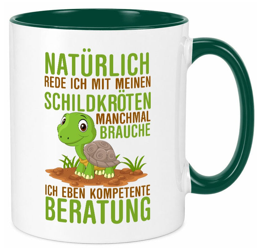 Natürlich rede ich mit Schildkröten | Schildkrötenliebhaber lustiger Spruch Tasse