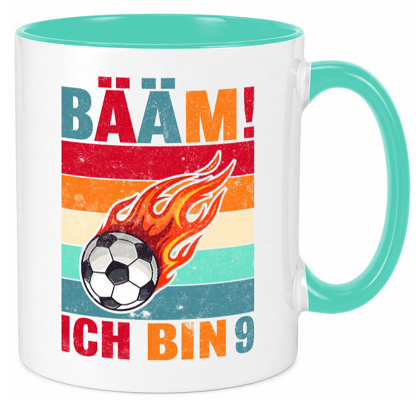 9. Geburtstag | Bääm ich bin 9 Fußball Geschenkidee Humor Tasse