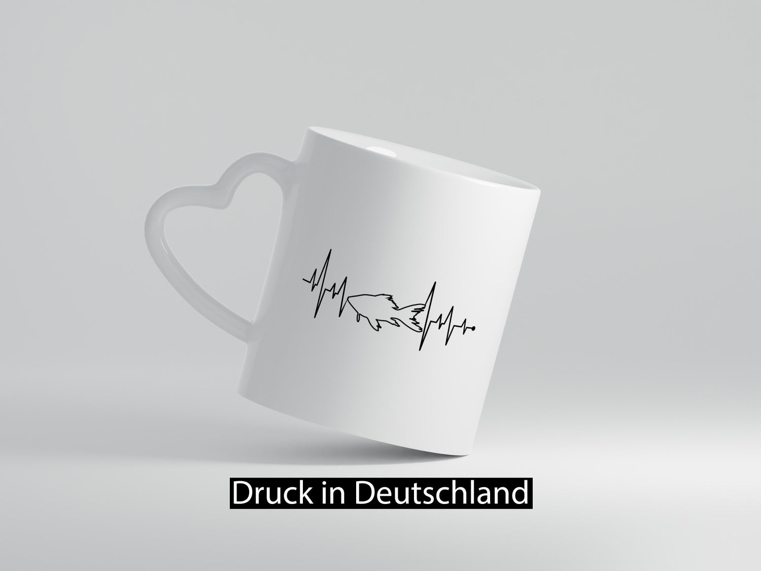 Fisch Herzschlag | Motiv Angler Karpfen angeln Geschenkidee Humor Tasse