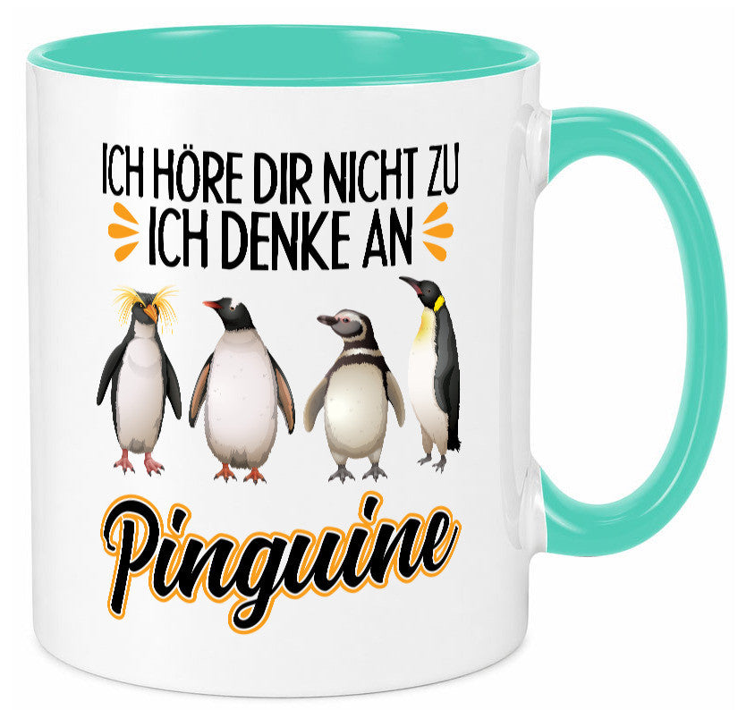 Ich denke an Pinguine Geschenkidee Humor Tasse