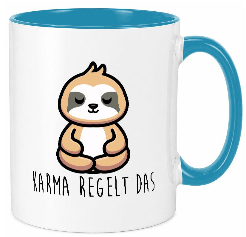 Karma regelt das | Yoga Faultier Meditation Chillen Geschenk Tierliebhaber Tasse