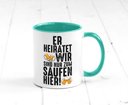 JGA | Er heiratet Junggesellenabschied Polterabend v2 lustiger Spruch Geschenk