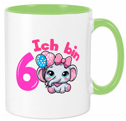 6. Geburtstag | 6 Jahre Elefant Mädchen Humor Geschenkidee Tasse