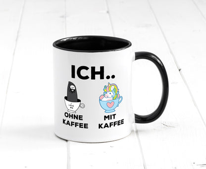 Ich Ohne Kaffee mit | Einhorn lustig Humor Geschenkidee Geschenk Tasse
