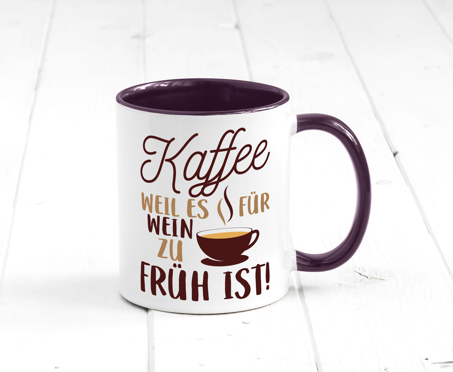 Weil es für Wein zu früh ist | Kaffeetrinker Herzschlag Humor Geschenkidee Tasse