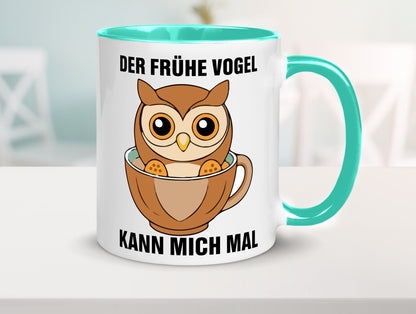 Der frühe Vogel kann mich mal | Eule Morgenmuffel v2 lustiger Spruch Geschenk