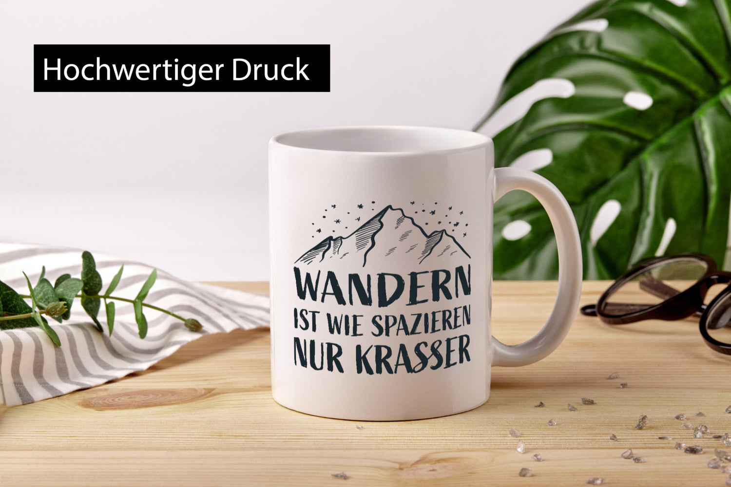 Wandern wie spaieren, nur krasser | Berge Sterne Geschenkidee Humor Tasse