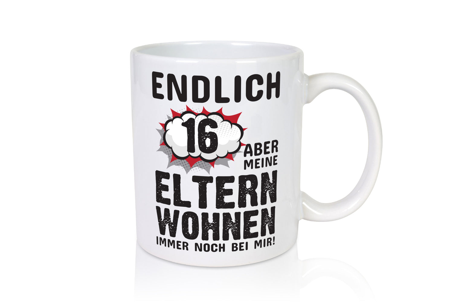 Endlich 16 | Geburtstag Tasse lustiges Statement lustiger Spruch Geschenk