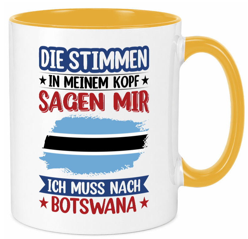 Botswana | Urlaub Stimmen in meinem Kopf Traumland Geschenkidee Humor Tasse