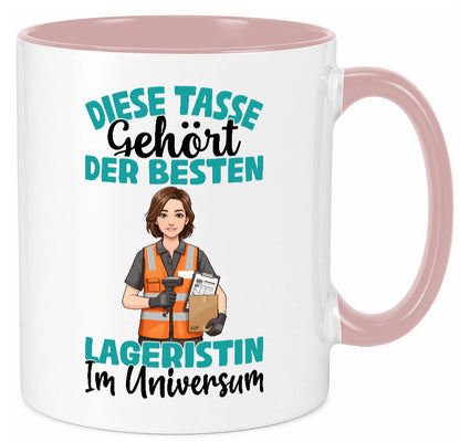 Im Universum: Lageristin | Beruf Lager Arbeiterin Humor Arbeit Kollegen Büro Tasse