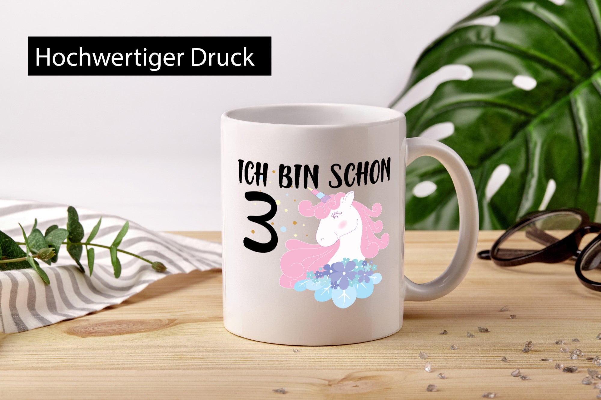 Ich bin schon 3 | 3. Geburtstag Kind Jährige Einhorn Geschenkidee Humor Tasse