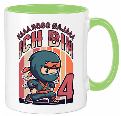 4. Geburtstag | Ninja Junge 4 Jahre lustiger Spruch Geschenk Geschenkidee Tasse