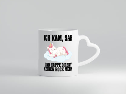 Ich kam, sah hatte direkt keinen Bock | Einhorn Schlafen lustiger Spruch