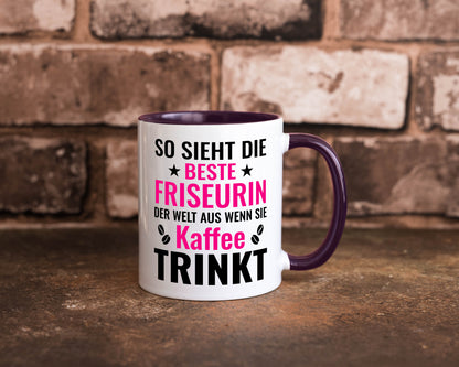 Kaffee trinkt: Friseurin | Friseuse Frisörin lustig Humor Geschenkidee Geschenk