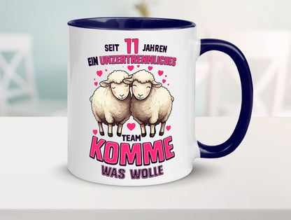 11 Jahre Verheiratet | ein Team Ehepaar v2 Humor Geschenkidee Tasse