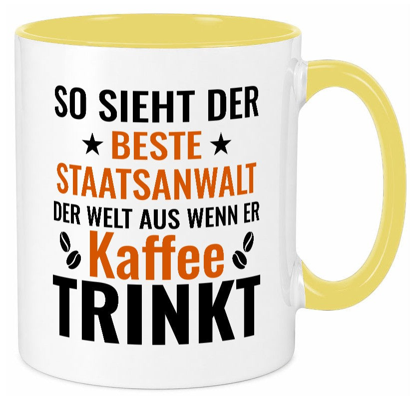 Kaffee trinkt: Staatsanwalt | Anwalt Jurist Geschenkidee Humor Tasse