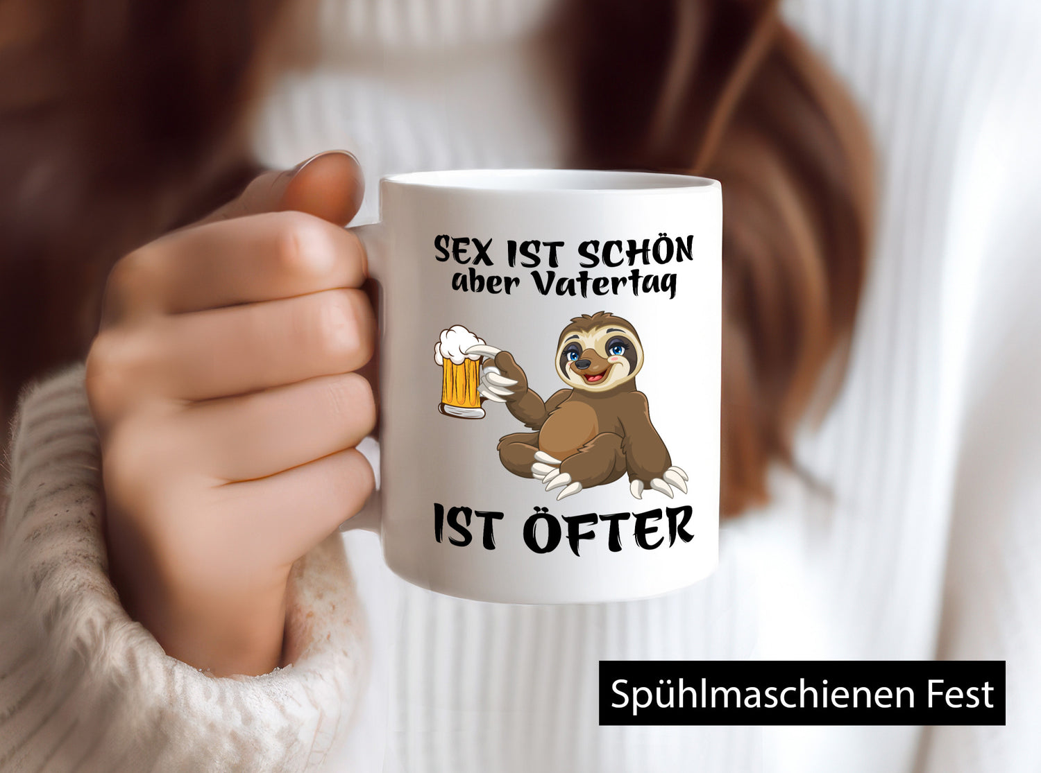 Sex ist schön | Vatertag öfter Bier Faultier Humor Familie Geschenkidee Tasse