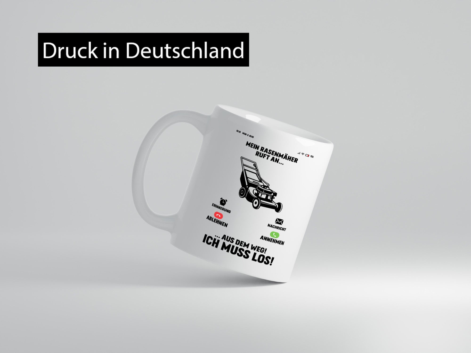 Mein Rasenmäher ruft an | hobbygärtner Gärtner Rasen v2 Humor Geschenkidee Tasse