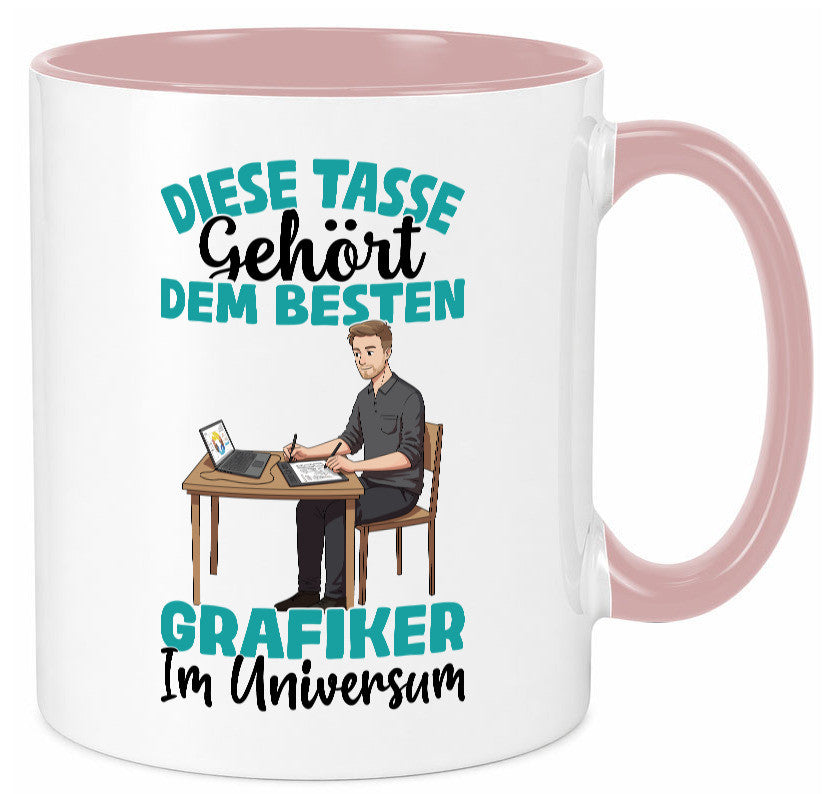 Im Universum: Grafiker | Grafik Design lustiger Spruch Geschenk Humor Tasse