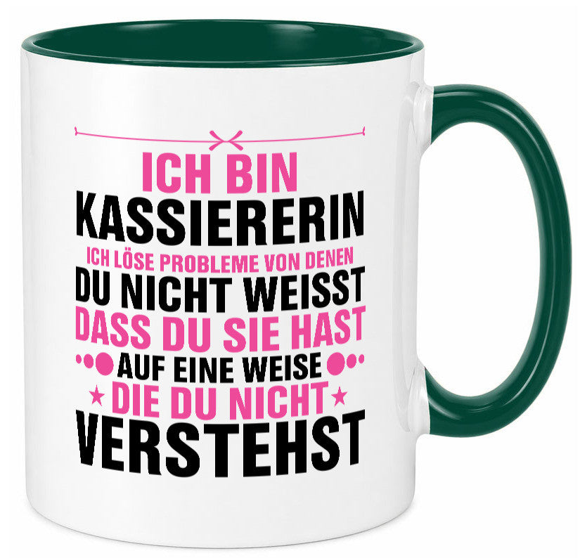 Löse Probleme: Kassiererin v2 lustiger Spruch Geschenk Humor Geschenkidee Tasse