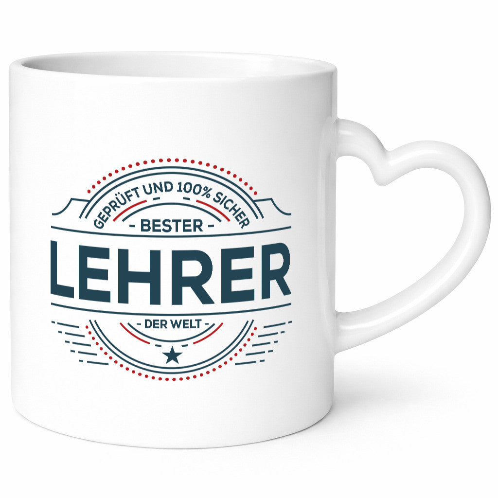 Geprüft und sicher: Lehrer | Schule Beruf Schüler Geschenk Arbeit Kollegen Büro