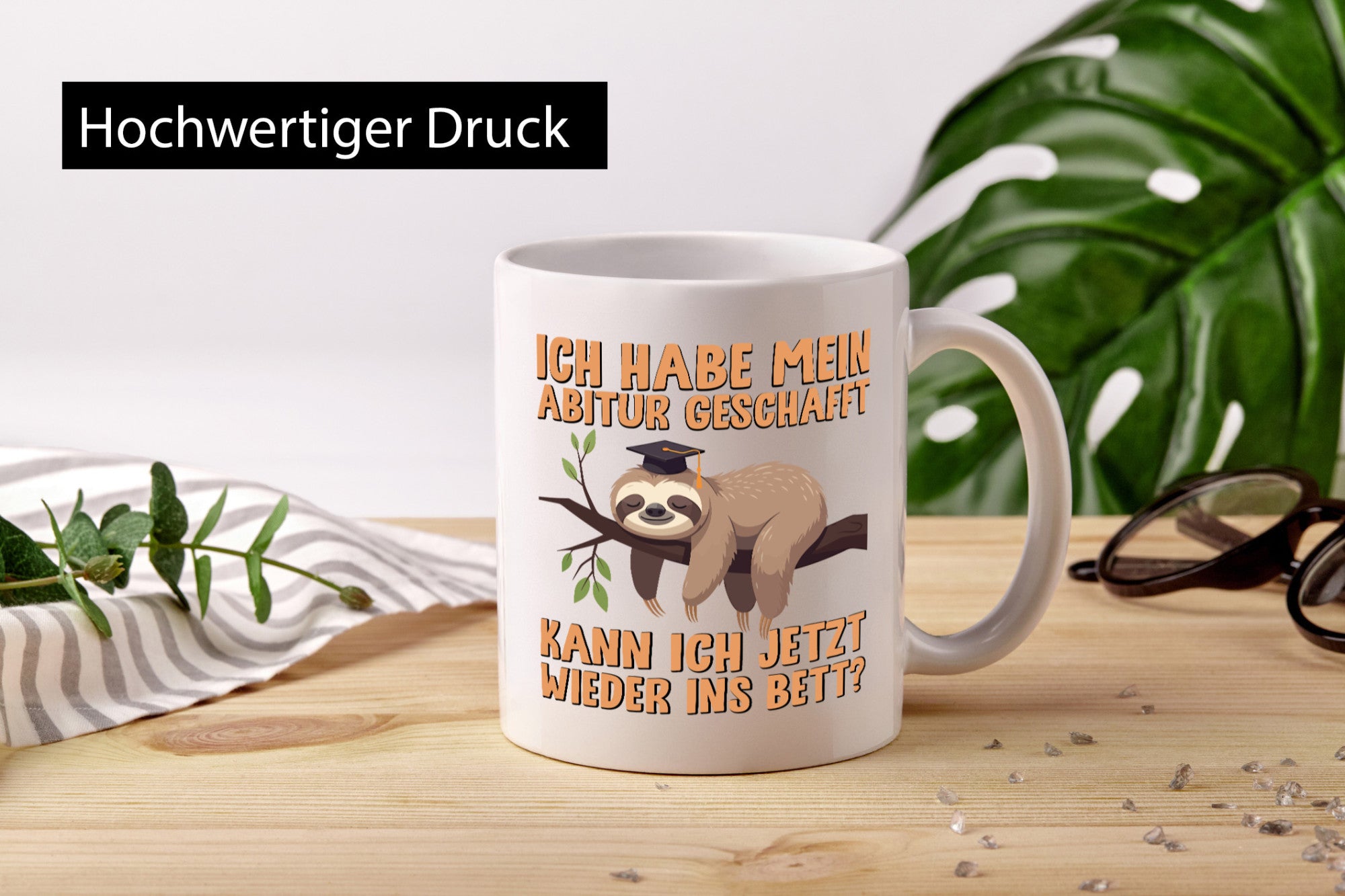Abi Geschafft | Abschluss Faultier v2 Humor Tierliebhaber Geschenkidee Tasse