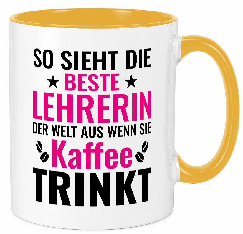 Kaffee trinkt: Lehrerin | Schule Beruf Schüler Geschenk Arbeit Kollegen Büro Tasse