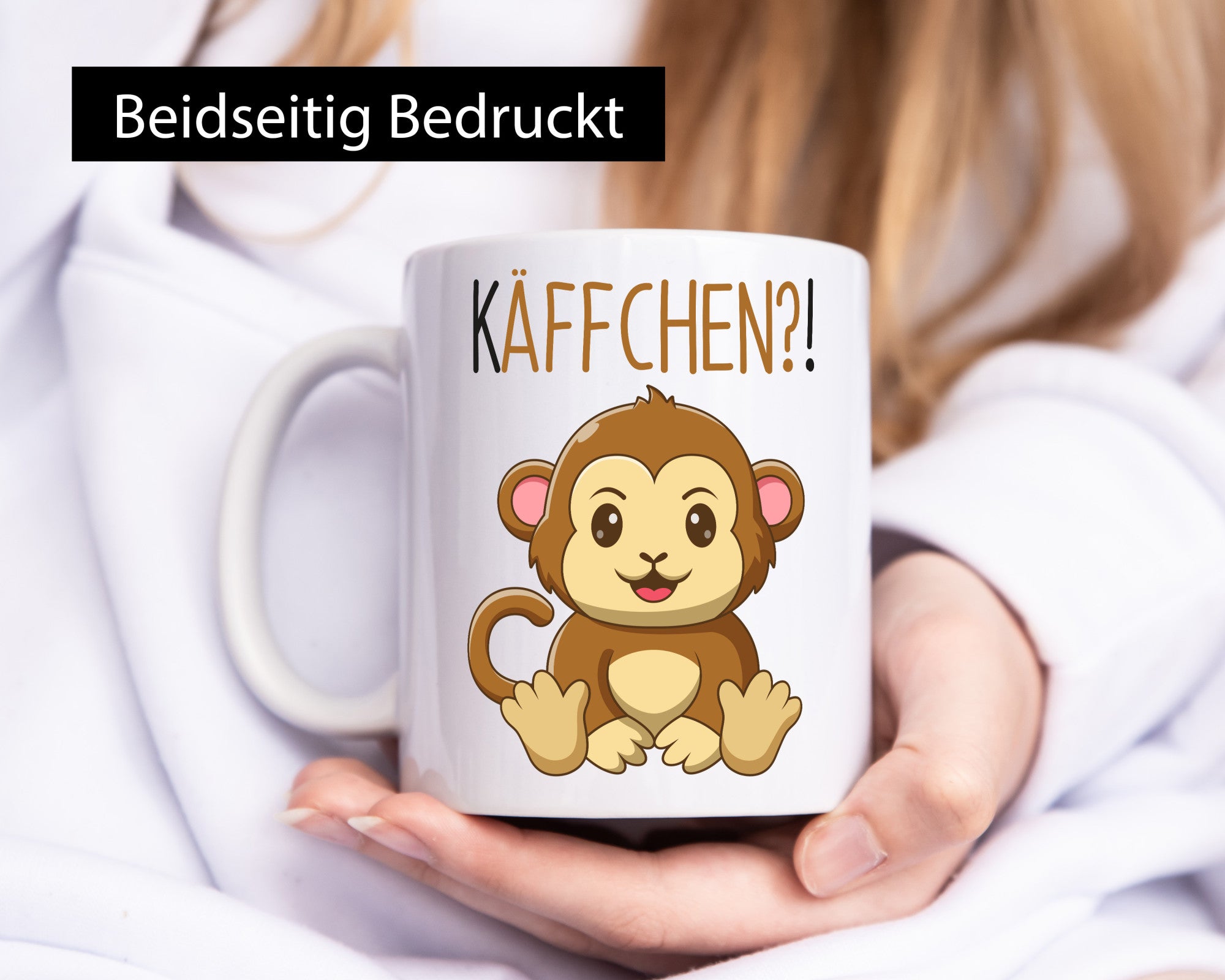 Käffchen? | süßer Affe Frauen Becher niedlich Humor Geschenkidee Tasse
