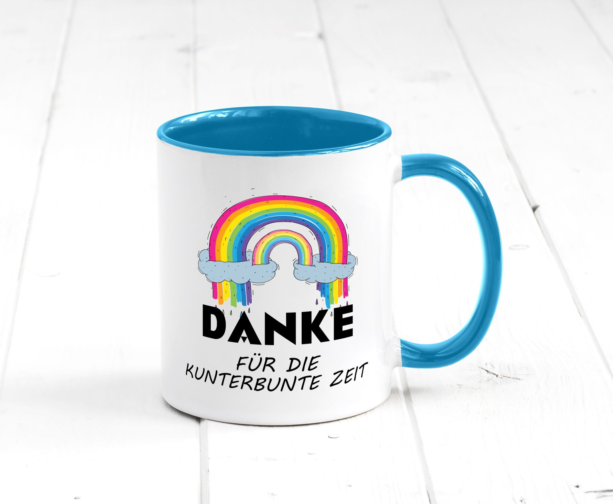 Danke für die Kunderbunte Zeit | Regenbogen lustiger Spruch Geschenk Humor