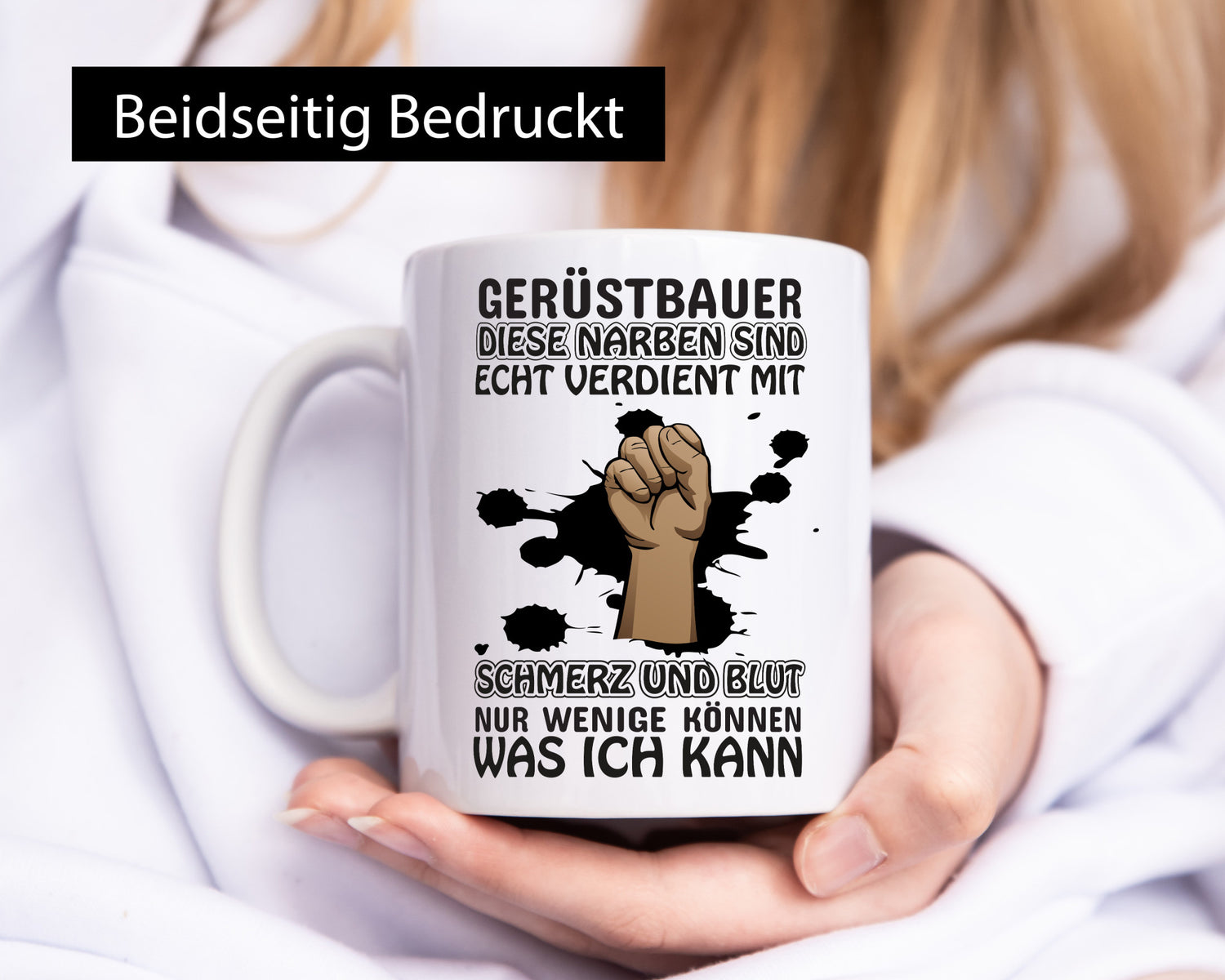 Gerüstbauer Tasse | Schmerz und Blut harte Arbeit lustig Kollegen Büro Geschenk