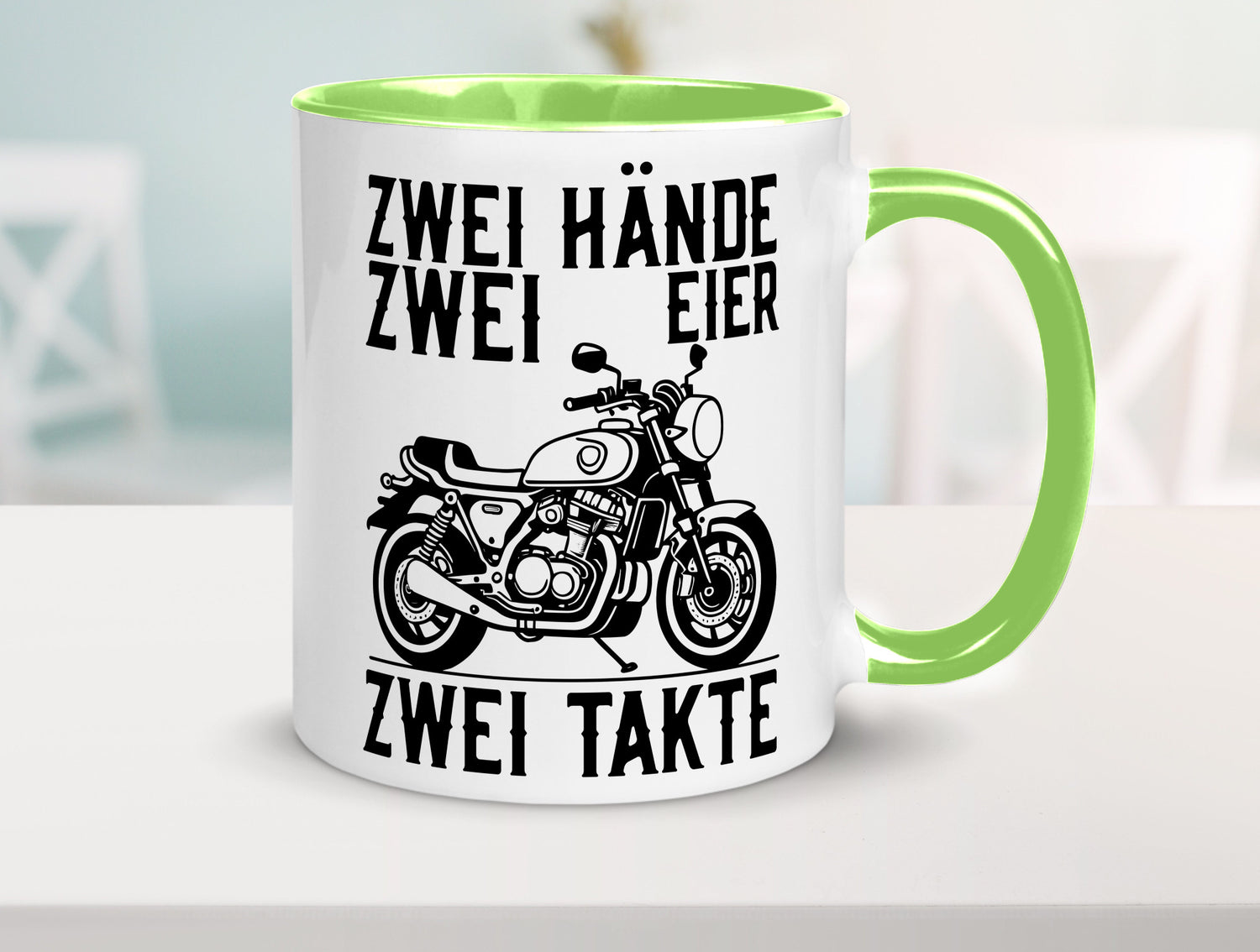 Zwei Hände | Zweitaktmotor Motorrad Moped Biker Geschenkidee Humor Tasse