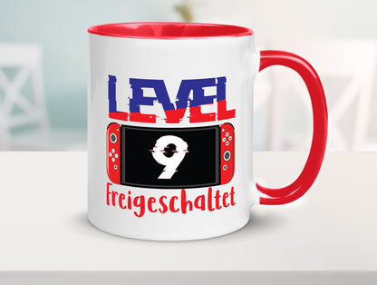 Level 9 Freigeschaltet | 9. Geburtstag Zocker Gamer Humor Geschenkidee Tasse