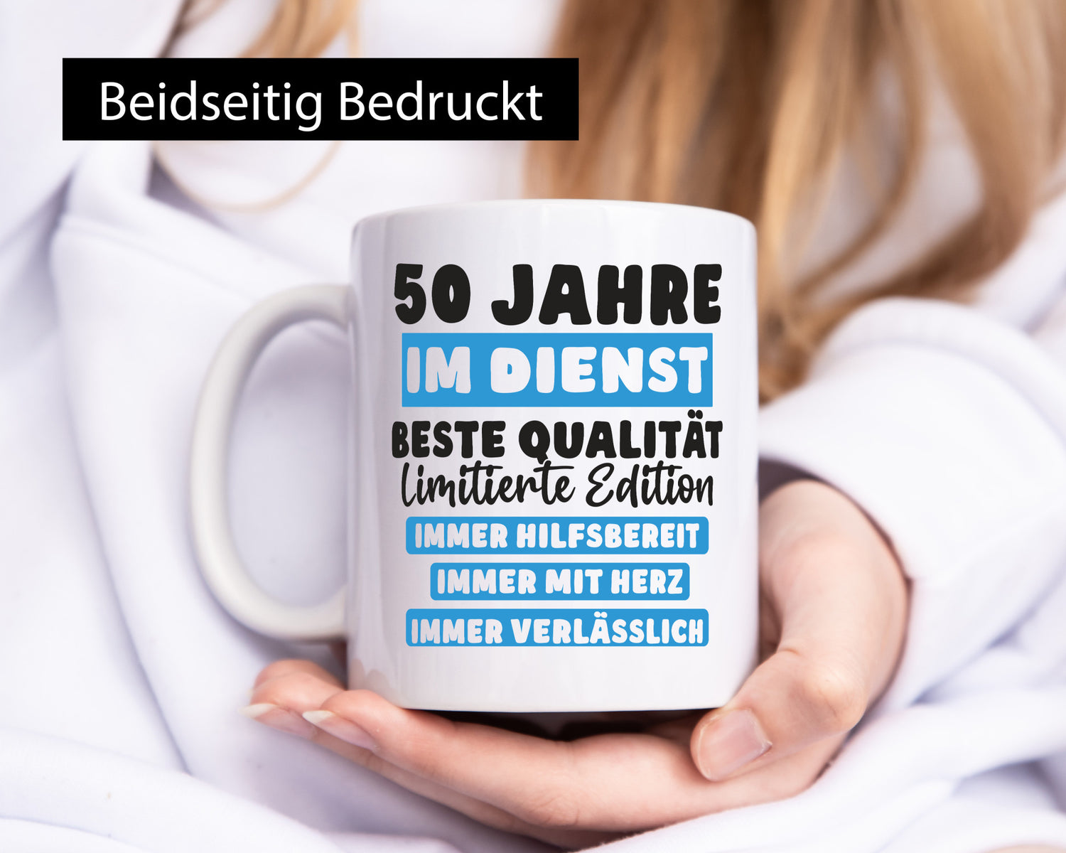 50 Jahre im Dienst | Jubiläum Arbeit v6 Geschenkidee Kollegen Büro Humor Tasse