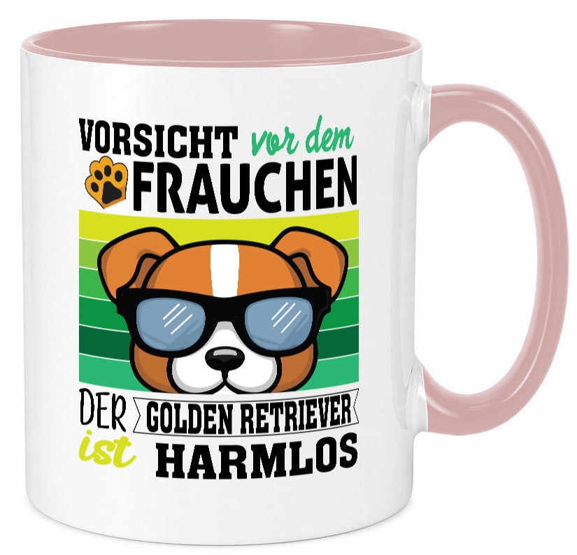 Vorsicht vor dem Frauchen Golden Retriever ist Harmlos lustiger Spruch Geschenk