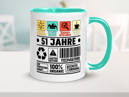 51. Geburtstag | 51 Jahre Humor Limited Edition Geschenkidee Tasse