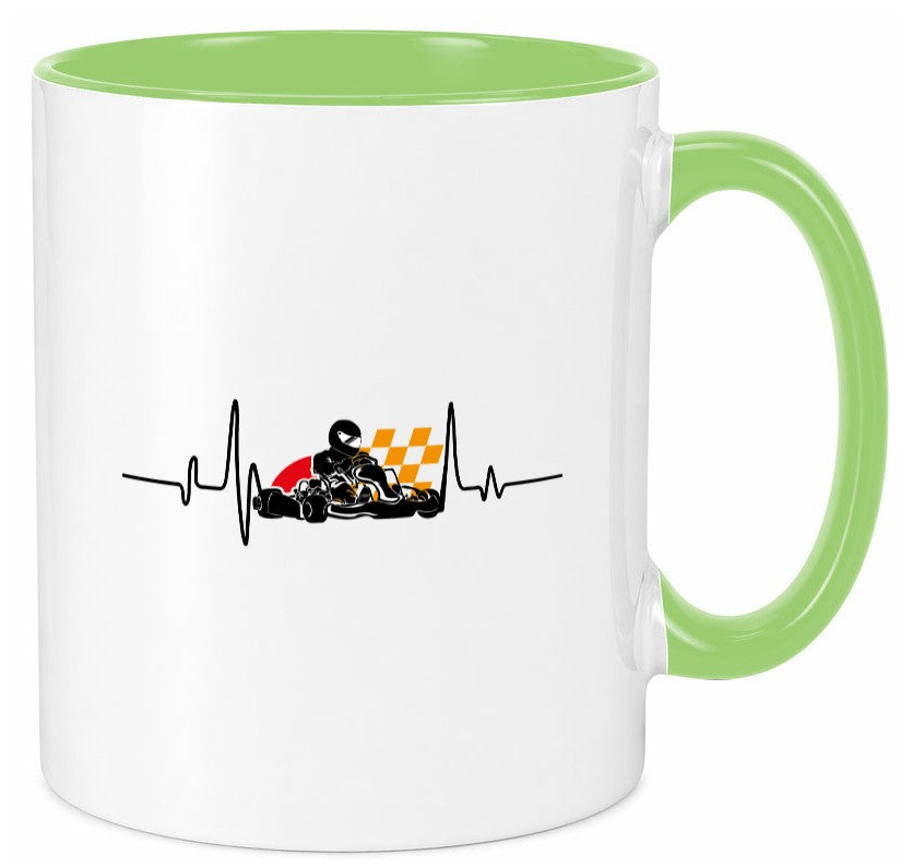 Go Kart Herzschlag | Kartsport Fan Fahrer Motor Geschenk Humor Geschenkidee Tasse