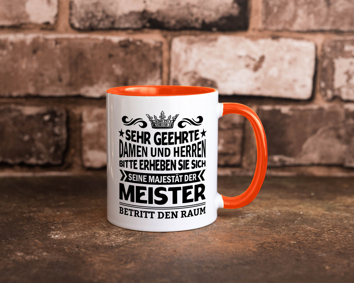 Erheben Sie sich der meister betritt den Raum Geschenkidee Humor Tasse