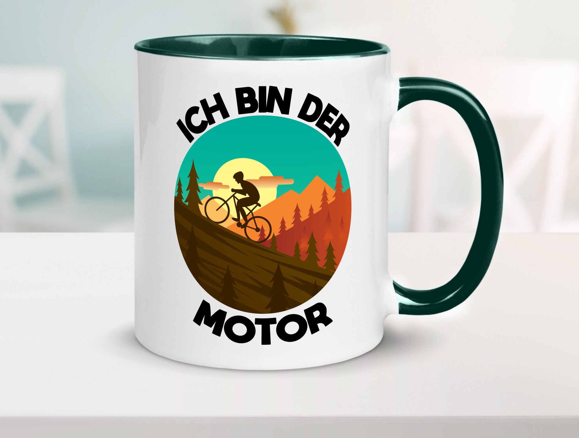 Ich bin der Motor | Mountainbiking Fahrrad Berge Geschenkidee Humor Tasse