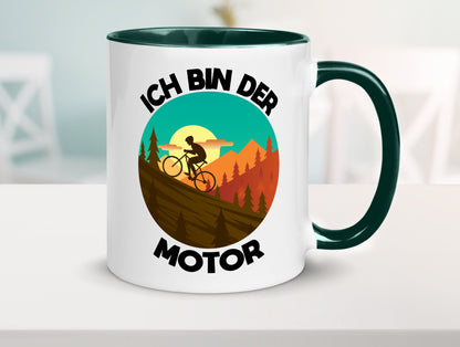 Ich bin der Motor | Mountainbiking Fahrrad Berge Geschenkidee Humor Tasse