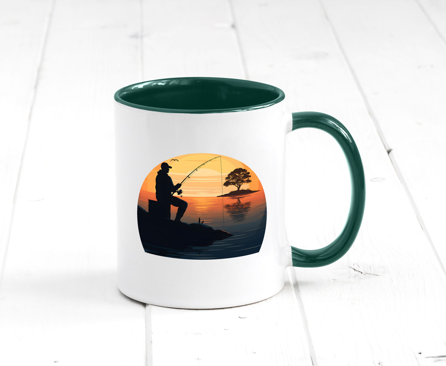 Angler | Sonnenuntergang Fischer Fische Angeln v2 Geschenk Humor Geschenkidee