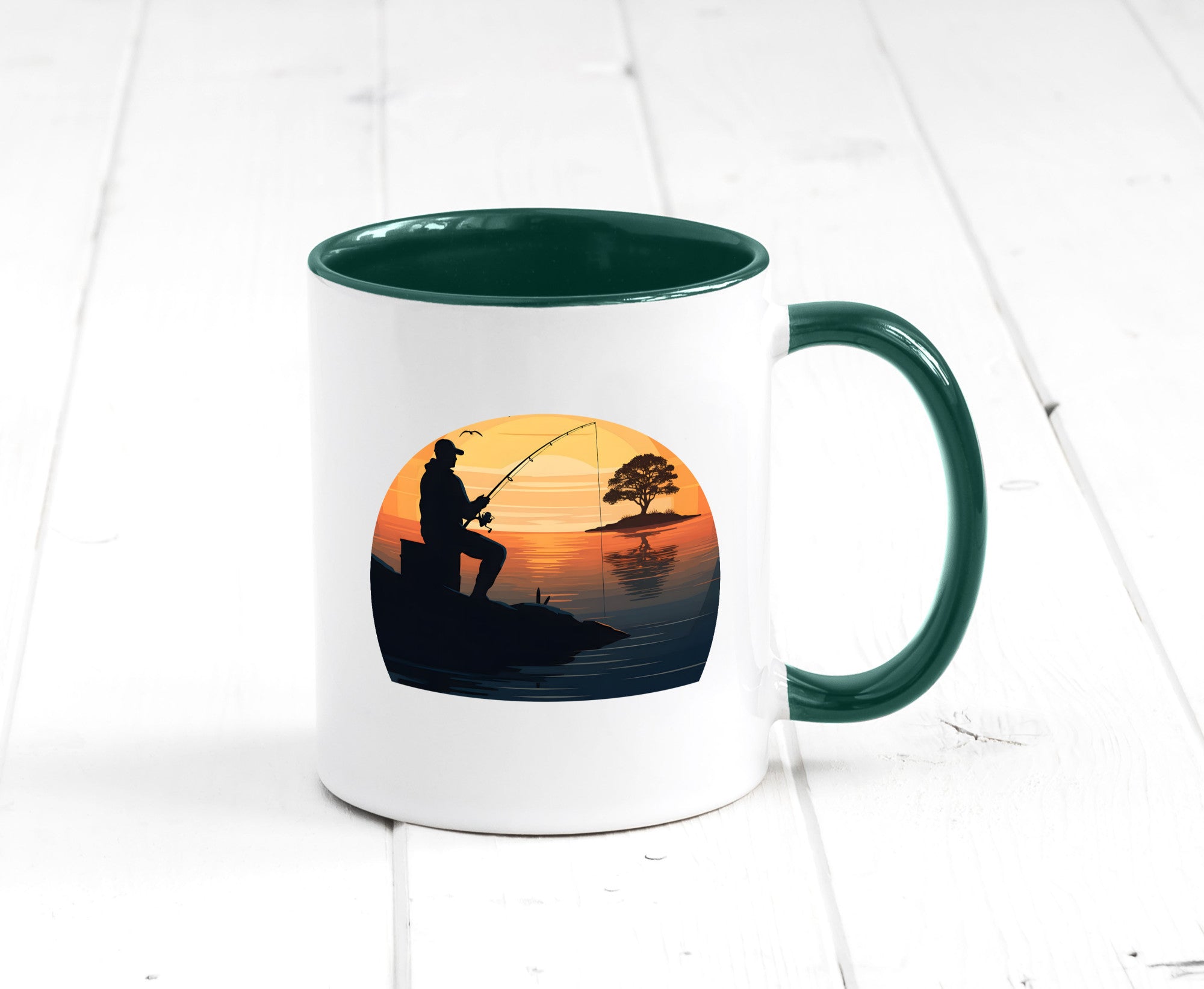 Angler | Sonnenuntergang Fischer Fische Angeln v2 Geschenk Humor Geschenkidee