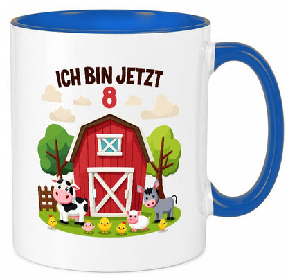 8. Geburtstag | 7 Jahre Bauernhof und Tiere lustig Geschenkidee Geschenk Tasse