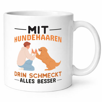 Mit Hundehaaren | Hundebesitzer Tasse Hund Witz Geschenk Tierliebhaber Humor