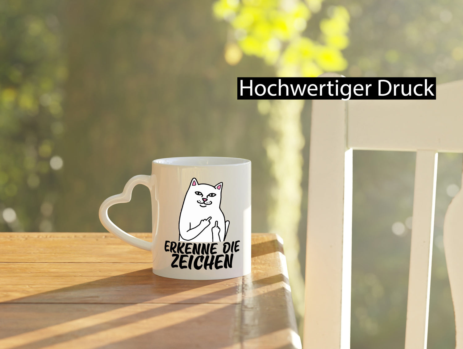 Erkenne die Zeichen | Katze Schatten Mittelfinger Geschenk Tierliebhaber Humor